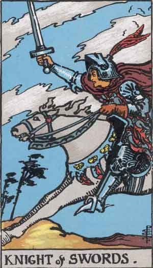 Free 3 Card Tarot Reading of The Fool Knight of Swords and The Moon