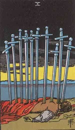 Free 3 Card Tarot Reading of The Fool The Moon and Ten of Swords